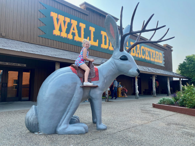 Norah on the Wall Drug Jackolope